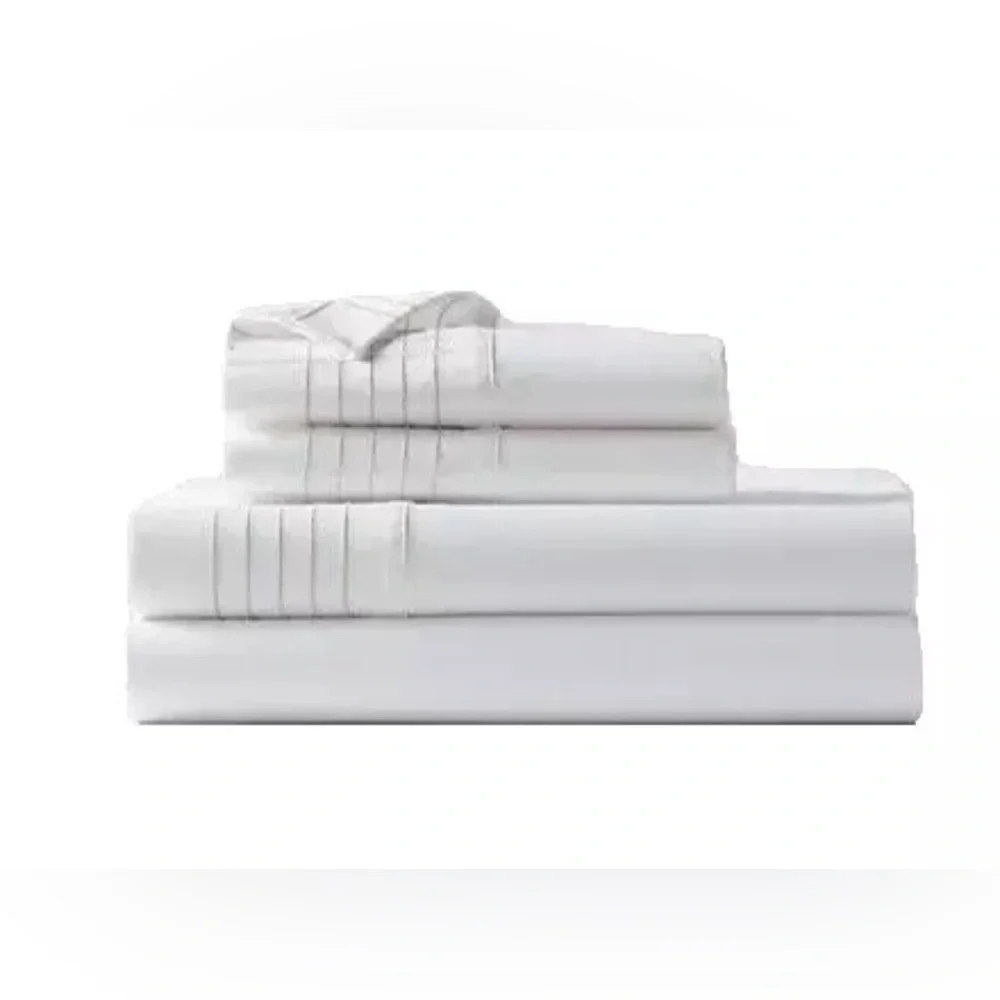$215 NEW RALPH LAUREN HOME QUEEN FLAT SHEET 624 TC SATEEN HANDKERCHIEF PLATINUM